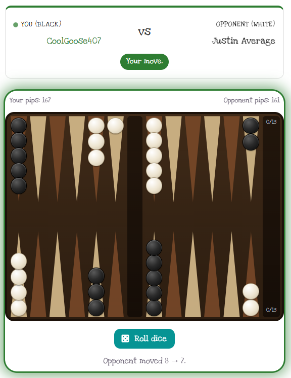 Backgammon gameplay preview
